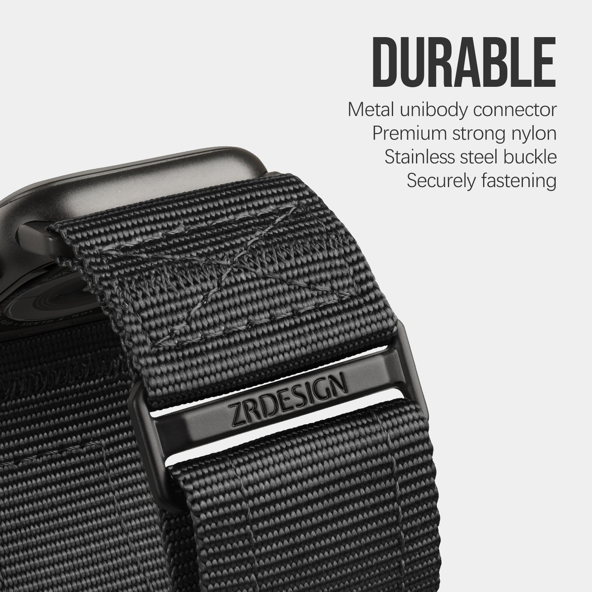 ZRDesigns ZRDESIGN Original Apple Watch Band for Man , Compatible with Apple Watch 49mm/45mm/44mm/42mm/41mm/40mm/38mm, Leather and Nylon Strap for iWatch Series