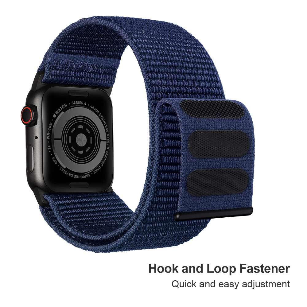 ZRDESIGN Ultra Wide Blue Nylon Watch Band Compatible with Apple