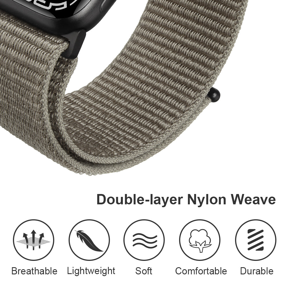  HITZEE Compatible with Apple Watch Band 49mm 45mm 44mm 42mm,  Soft Nylon Braided Velcro Loop Bands Adjustable Sport Strap Designed for  Apple Watch Ultra 2 Series 9 8 7 SE 6