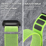 ZRDESIGN Ultra Wide Nylon Watch Band Compatible with Apple Watch 42mm 44mm 45mm 49mm, Adjustable Sport Loop For iWatch Series 8 7 6 5 4 3 2 1 SE--Flash Light