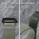 ZRDESIGN Ultra Wide Nylon Watch Band Compatible with Apple Watch 42mm 44mm 45mm 49mm, Adjustable Sport Loop For iWatch Series 8 7 6 5 4 3 2 1 SE--Olive