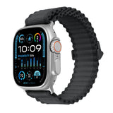 Ocean Nylon Sport Band Compatible with Apple Watch Ultra Band 49mm 45mm 44mm 42mm for Men Women, Breathable Soft Strap for iWatch Series SE 9/8/7/6/5/4/3/2/1 Black