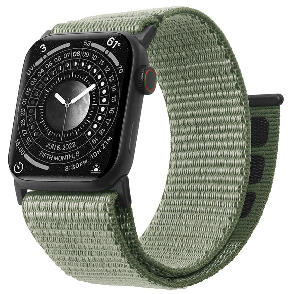 ZRDESIGN Ultra Wide Nylon Watch Band Compatible with Apple Watch 42mm 44mm 45mm 49mm, Adjustable Sport Loop For iWatch Series 8 7 6 5 4 3 2 1 SE--Olive