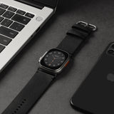 ZRDESIGN Ultra Wide Apple Watch Ultra Leather Band Compatible with Apple Watch 49mm 45mm 44mm 42mm, Genuine Leather Apple Watch Band for Men for Iwatch Series Ultra SE 2/8/7/6/5/4/3/2/1/SE Black