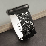 Dragon Engraved Bands Compatible with Apple Watch Band for Men and  Women 38mm 40mm 41mm 42mm 44mm 45mm 46mm 49mm, Soft Silicone Two-Tone Dragon Sport Strap for iWatch Series 10 9 8 7 6 5 4 3 2 1 SE Ultra Black