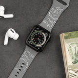Dragon Engraved Bands Compatible with Apple Watch Band for Women 38mm 40mm 41mm 42mm 44mm 45mm 46mm 49mm, Soft Silicone Two-Tone Dragon Sport Strap for iWatch Series 10 9 8 7 6 5 4 3 2 1 SE Ultra Gray