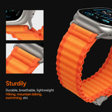 Ocean Nylon Sport Band Compatible with Apple Watch Ultra Band 49mm 45mm 44mm 42mm for Men Women, Breathable Soft Strap for iWatch Series SE 9/8/7/6/5/4/3/2/1 Orange