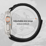 Rugged Nylon Band Compatible with Apple Watch Ultra 49mm 45mm 44mm 42mm for Men, Adjustable Wristbands for iWatch Series 9 8 7 6 5 4 3 2 1 SE--Black