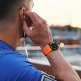 ZRDESIGN Wide Trail Loop Apple Watch Band, Nylon Apple Watch Adjustable Sport Loop Compatible with Apple Watch Strap 49mm 45mm 44mm 42mm for iWatch Series Ultra/8/7/6/5/4/3/2/6/SE  Orange