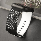 Engraved Bands Compatible with Apple Watch Band for Women 38mm 40mm 41mm 42mm 44mm 45mm 46mm 49mm, Soft Silicone Two-Tone Sport Strap for iWatch Series 10 9 8 7 6 5 4 3 2 1 SE Ultra Black