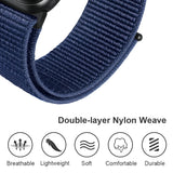 ZRDESIGN Ultra Wide Blue Nylon Watch Band Compatible with Apple Watch 42mm 44mm 45mm 49mm, Adjustable Sport Loop For iWatch Series 7 6 5 4 3 2 1 SE--Blue