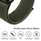 ZRDESIGN Ultra Wide Green Nylon Watch Band Compatible with Apple Watch 42mm 44mm 45mm 49mm 41mm 40mm 38mm, Adjustable Sport Loop For iWatch Series 8 7 6 5 4 3 2 1 SE--Green