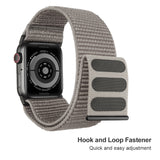 ZRDESIGN Ultra Wide Nylon Watch Band Compatible with Apple Watch 42mm 44mm 45mm 49mm, Adjustable Sport Loop For iWatch Series 8 7 6 5 4 3 2 1 SE--Grey