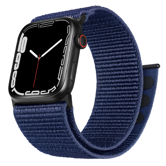 ZRDESIGN Ultra Wide Blue Nylon Watch Band Compatible with Apple Watch 42mm 44mm 45mm 49mm, Adjustable Sport Loop For iWatch Series 7 6 5 4 3 2 1 SE--Blue