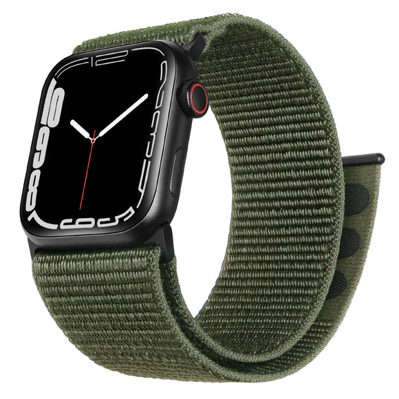 ZRDESIGN Ultra Wide Green Nylon Watch Band Compatible with Apple Watch 42mm 44mm 45mm 49mm 41mm 40mm 38mm, Adjustable Sport Loop For iWatch Series 8 7 6 5 4 3 2 1 SE--Green