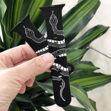 Snake Pattern Engraved Band, Compatible with Apple Watch 38mm, 40mm, 41mm, 42mm, 44mm, 45mm, 46mm, 49mm, Soft Silicone Snake Sport Strap for Men and Women, Fits iWatch Series 10, 9, 8, 7, 6, 5, 4, 3, 2, 1, Ultra/2, SE Black