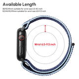 ZRDESIGN Ultra Wide Nylon Watch Band Compatible with Apple Watch 42mm 44mm 45mm 49mm, Adjustable Sport Loop For iWatch Series 8 7 6 5 4 3 2 1 SE Blue with line