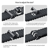 Ocean Nylon Sport Band Compatible with Apple Watch Ultra Band 49mm 45mm 44mm 42mm for Men Women, Breathable Soft Strap for iWatch Series SE 9/8/7/6/5/4/3/2/1 Black