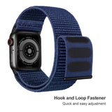 ZRDESIGN Ultra Wide Blue Nylon Watch Band Compatible with Apple Watch 42mm 44mm 45mm 49mm, Adjustable Sport Loop For iWatch Series 7 6 5 4 3 2 1 SE--Blue