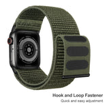 ZRDESIGN Ultra Wide Green Nylon Watch Band Compatible with Apple Watch 42mm 44mm 45mm 49mm 41mm 40mm 38mm, Adjustable Sport Loop For iWatch Series 8 7 6 5 4 3 2 1 SE--Green
