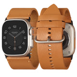 ZRDESIGN Ultra Wide Apple Watch Ultra Leather Band Compatible with Apple Watch 49mm 45mm 44mm 42mm, Genuine Leather Apple Watch Band for Men for Iwatch Series Ultra SE 2/8/7/6/5/4/3/2/1/SE Brown