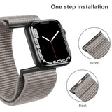 ZRDESIGN Ultra Wide Nylon Watch Band Compatible with Apple Watch 42mm 44mm 45mm 49mm, Adjustable Sport Loop For iWatch Series 8 7 6 5 4 3 2 1 SE--Grey