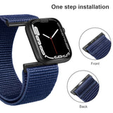 ZRDESIGN Ultra Wide Blue Nylon Watch Band Compatible with Apple Watch 42mm 44mm 45mm 49mm, Adjustable Sport Loop For iWatch Series 7 6 5 4 3 2 1 SE--Blue