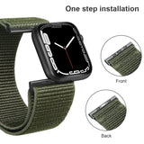 ZRDESIGN Ultra Wide Green Nylon Watch Band Compatible with Apple Watch 42mm 44mm 45mm 49mm 41mm 40mm 38mm, Adjustable Sport Loop For iWatch Series 8 7 6 5 4 3 2 1 SE--Green