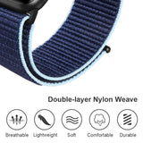 ZRDESIGN Ultra Wide Nylon Watch Band Compatible with Apple Watch 42mm 44mm 45mm 49mm, Adjustable Sport Loop For iWatch Series 8 7 6 5 4 3 2 1 SE Blue with line
