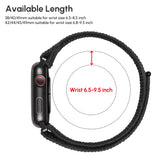 ZRDESIGN Ultra Wide Nylon Watch Band Compatible with Apple Watch 38mm/40mm/41mm 42mm/44mm/45mm/49mm, Adjustable Sport Loop For iWatch Series 8 7 6 5 4 3 2 1 SE--Black