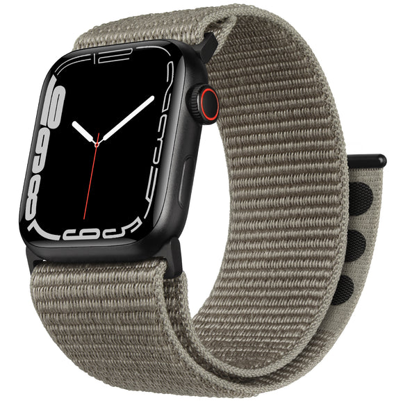 ZRDESIGN Ultra Wide Nylon Watch Band Compatible with Apple Watch 42mm 44mm 45mm 49mm, Adjustable Sport Loop For iWatch Series 8 7 6 5 4 3 2 1 SE--Grey